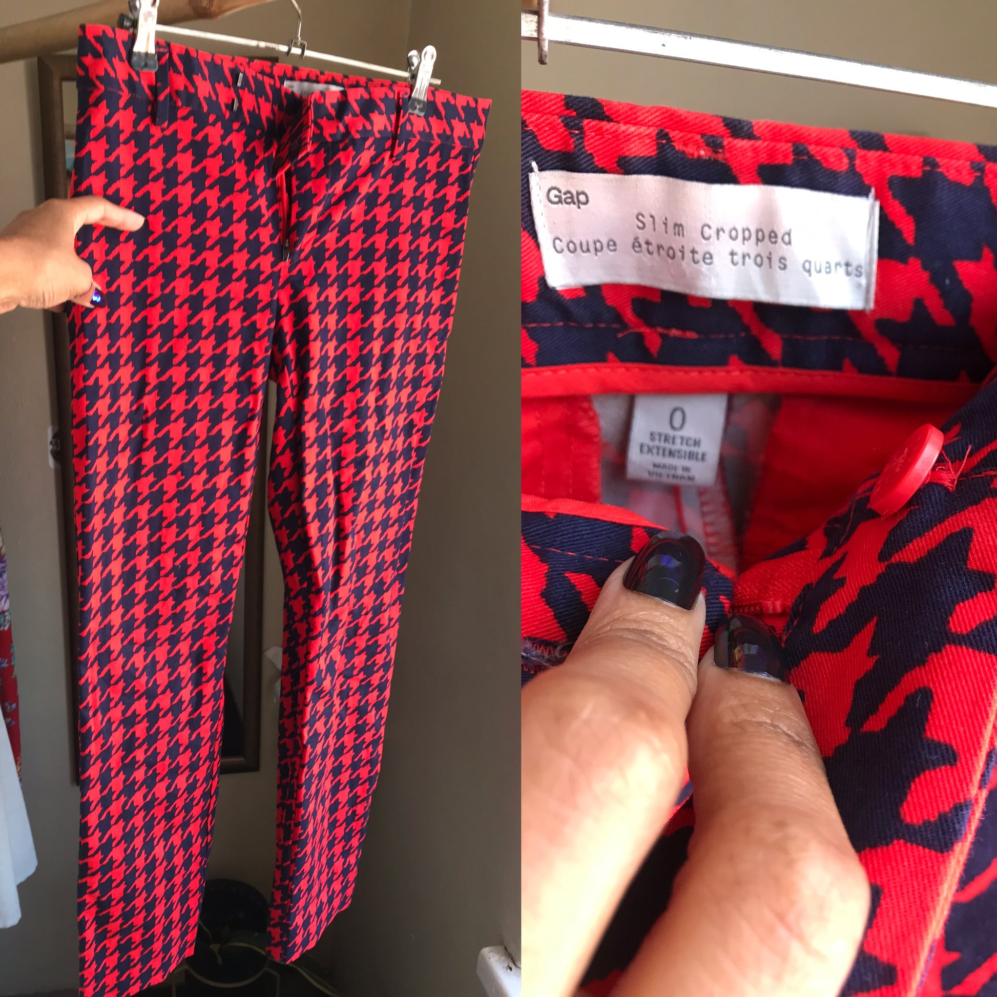 red large houndstooth professional stretch pants ::: S