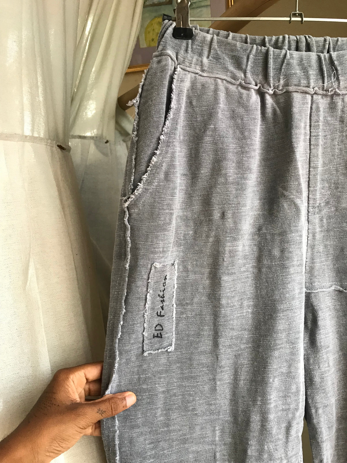 soft fray seam grey lounge pants ::: s/m