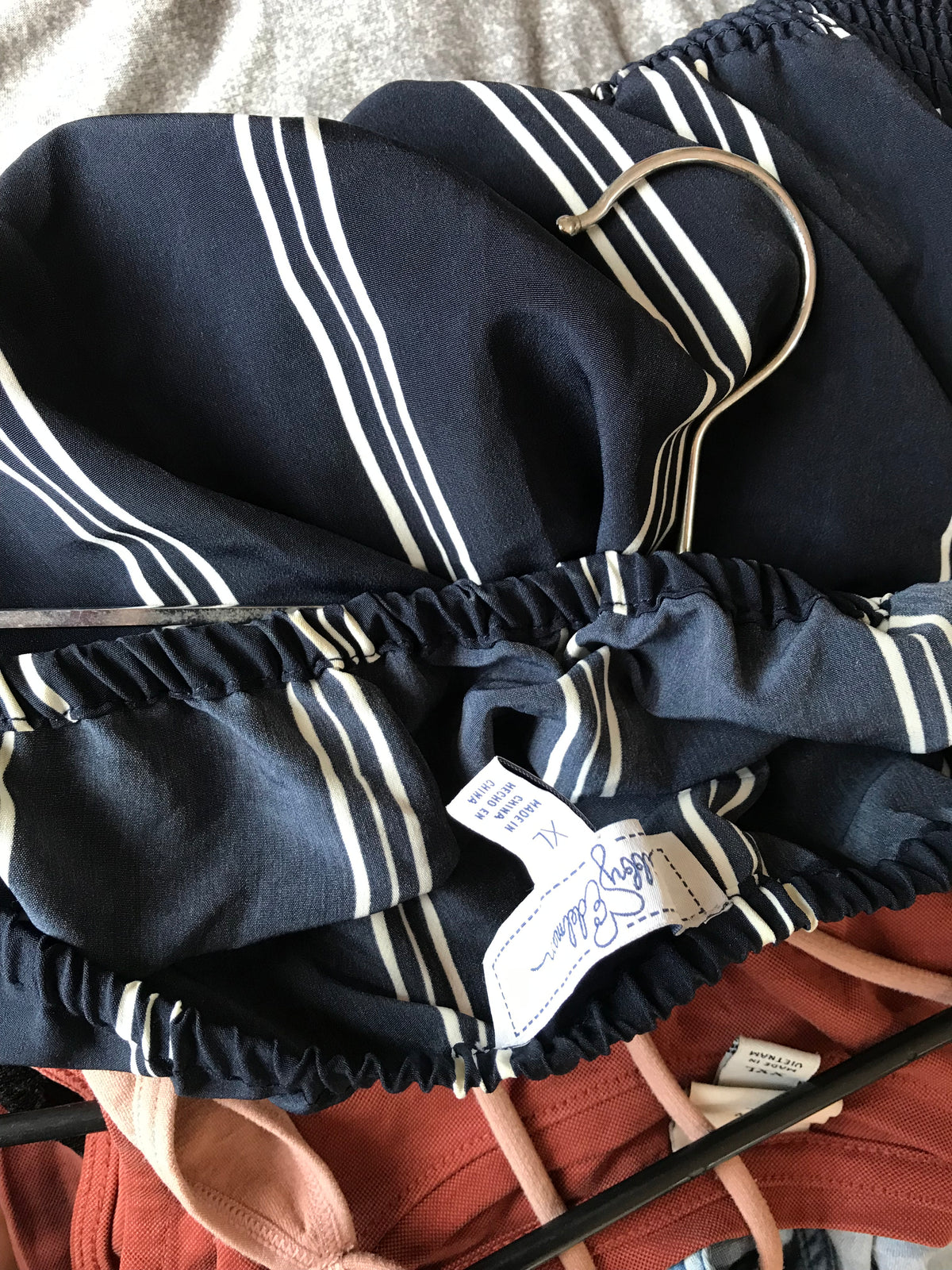 Navy stripe Strapless jumpsuit xl
