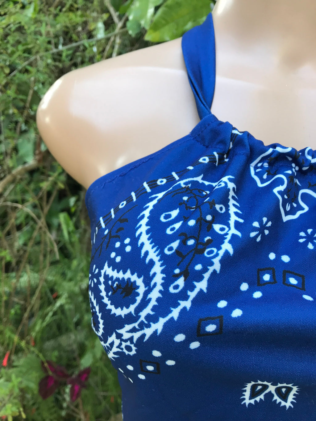 Blue bandana crop top... One Size /XL
