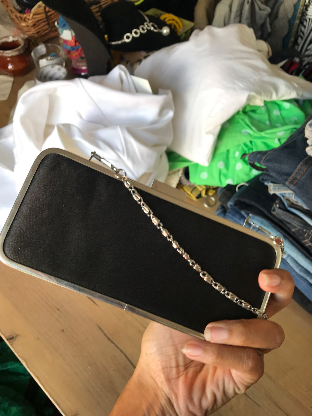 black vintage bow mini purse