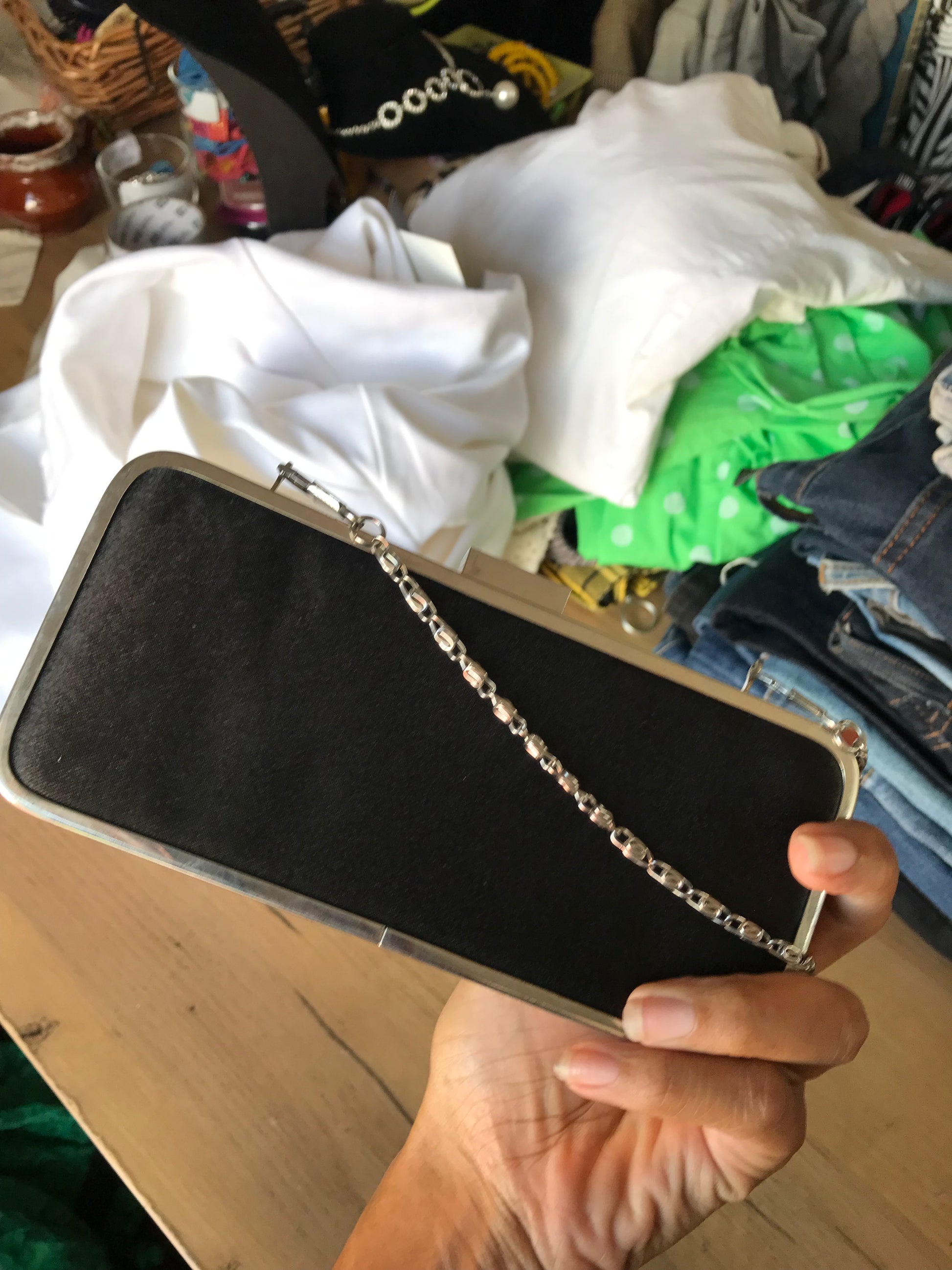 black vintage bow mini purse