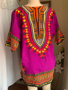 Purple cotton African Dashiki ,,, one size