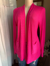 Load image into Gallery viewer, Hot pink soft knit cardigan &gt;&gt;&gt; fits up to L
