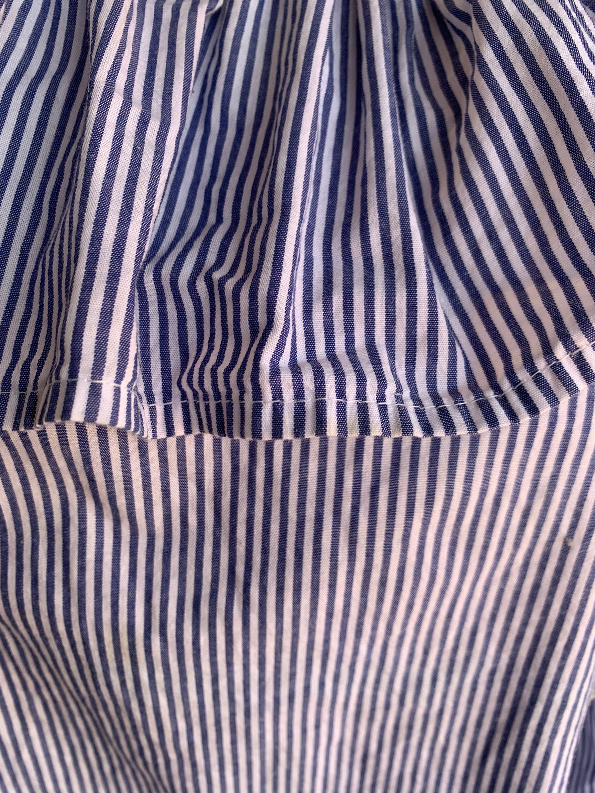 Cotton navy stripe off the shoulder blouse … M ,,,