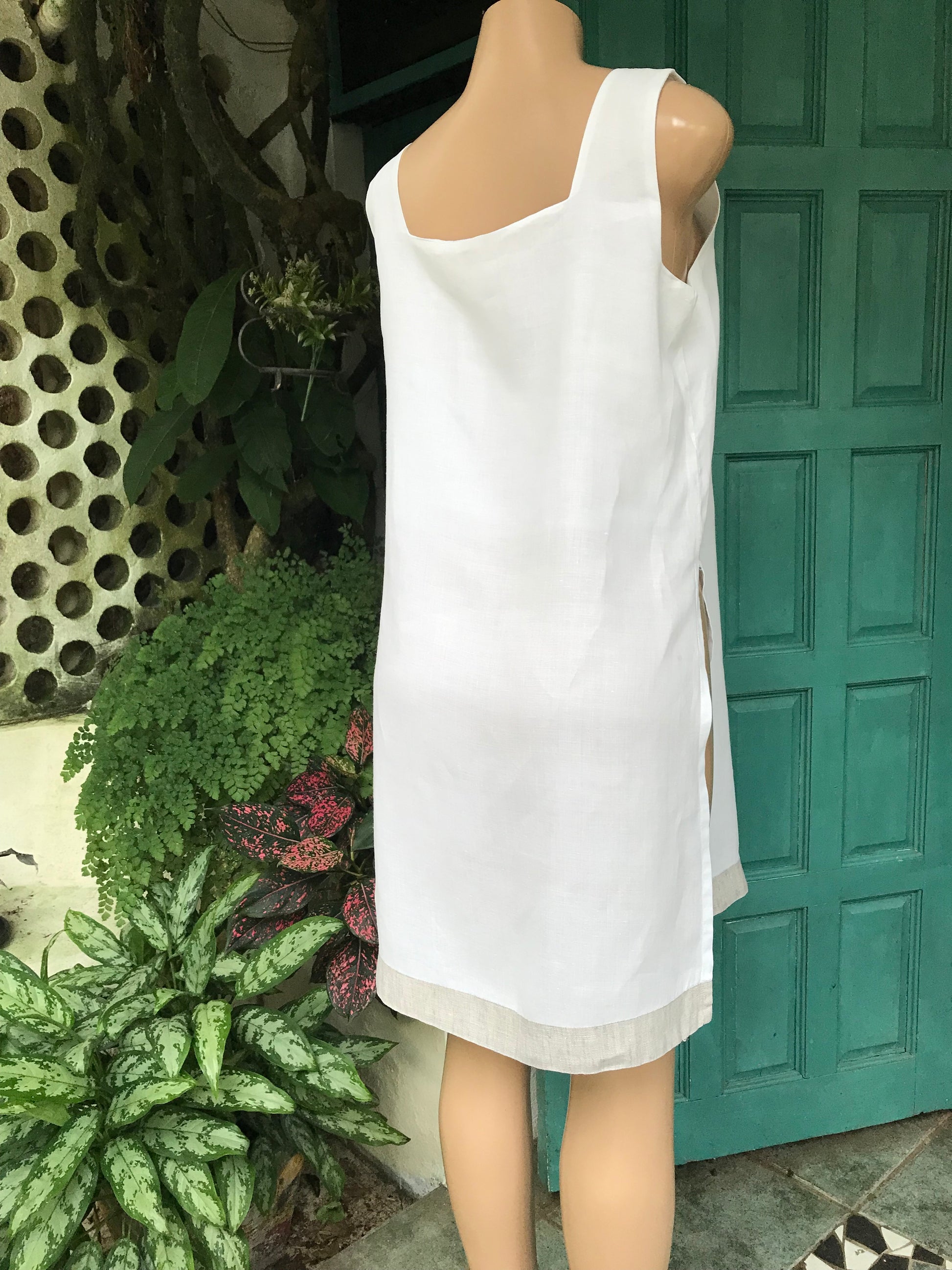White organic apron dress L /XL