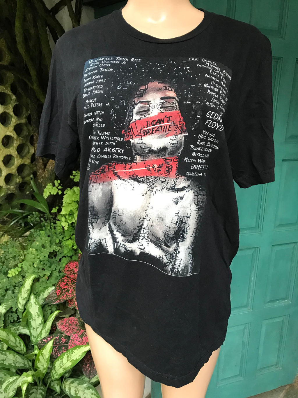 George Floyd 'I can't breathe' activist black tee... L ;;;