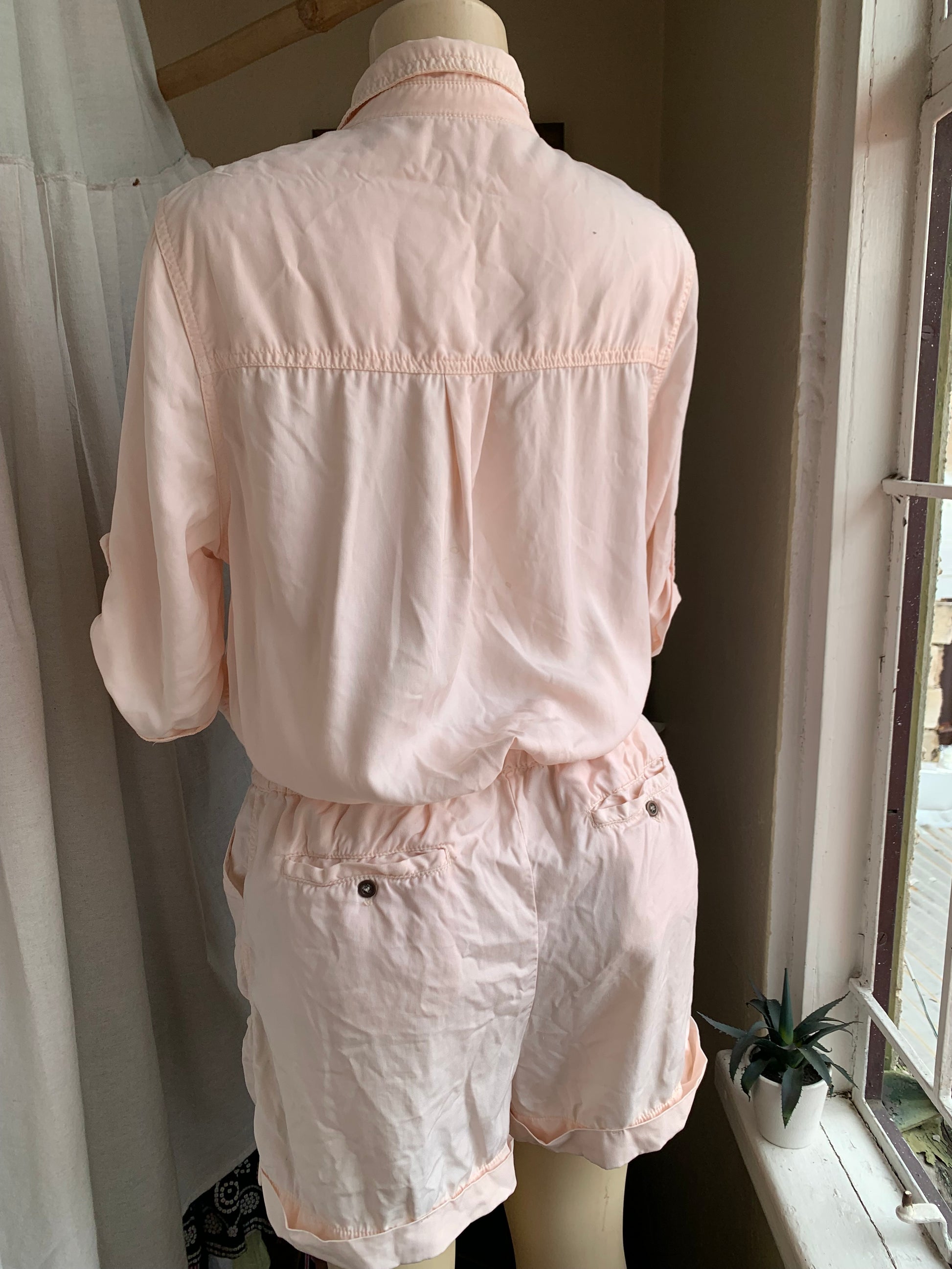 River island UK Soft pink button up romper,,, Organic ~~~ L ,,,