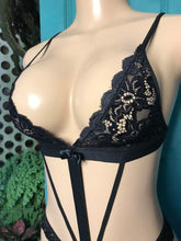 Load image into Gallery viewer, New black cutout bodysuit lace  lingerie . S &amp; Mlll
