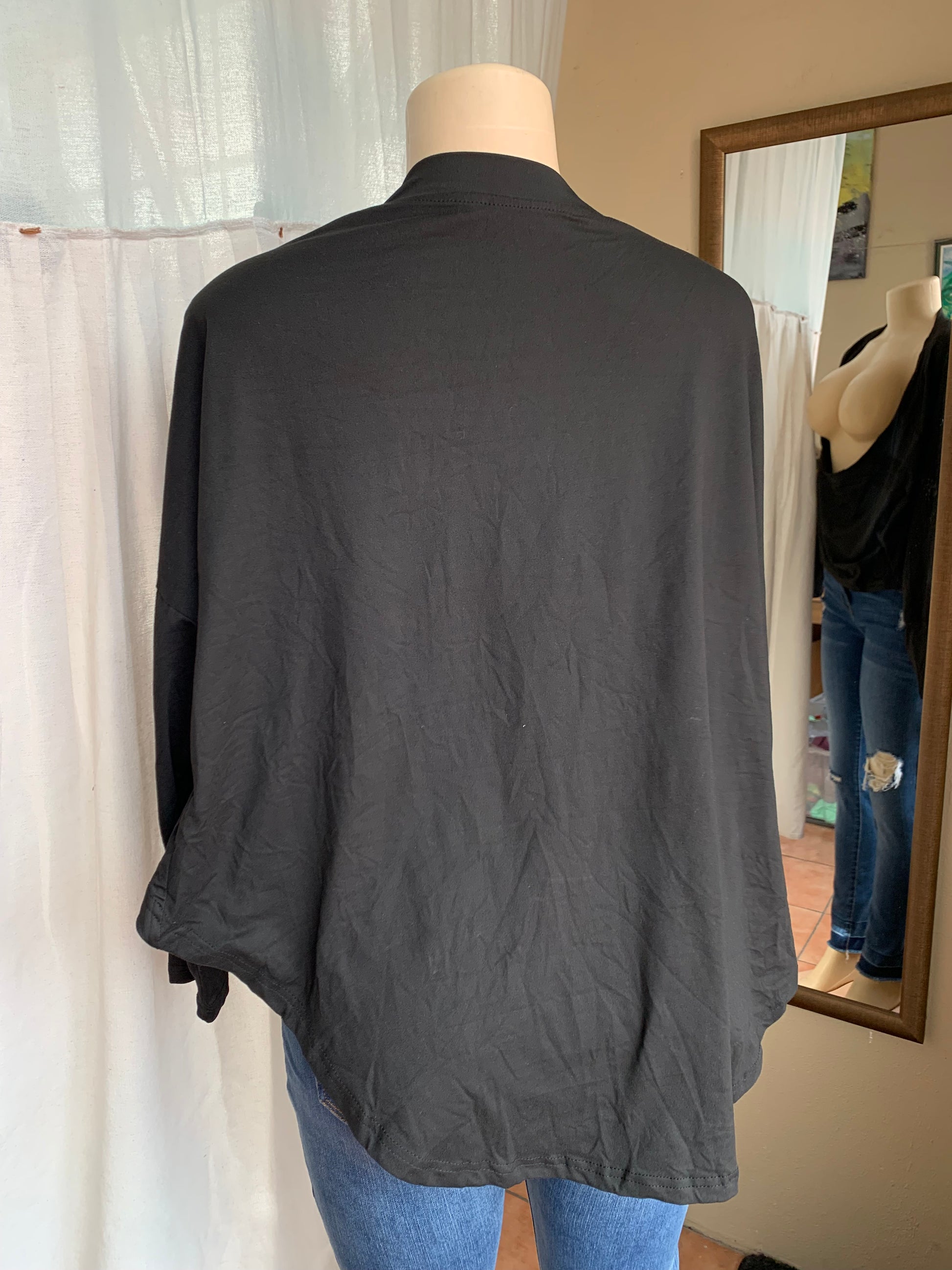 Black high front, low back long sleeve … /xl : 2XL