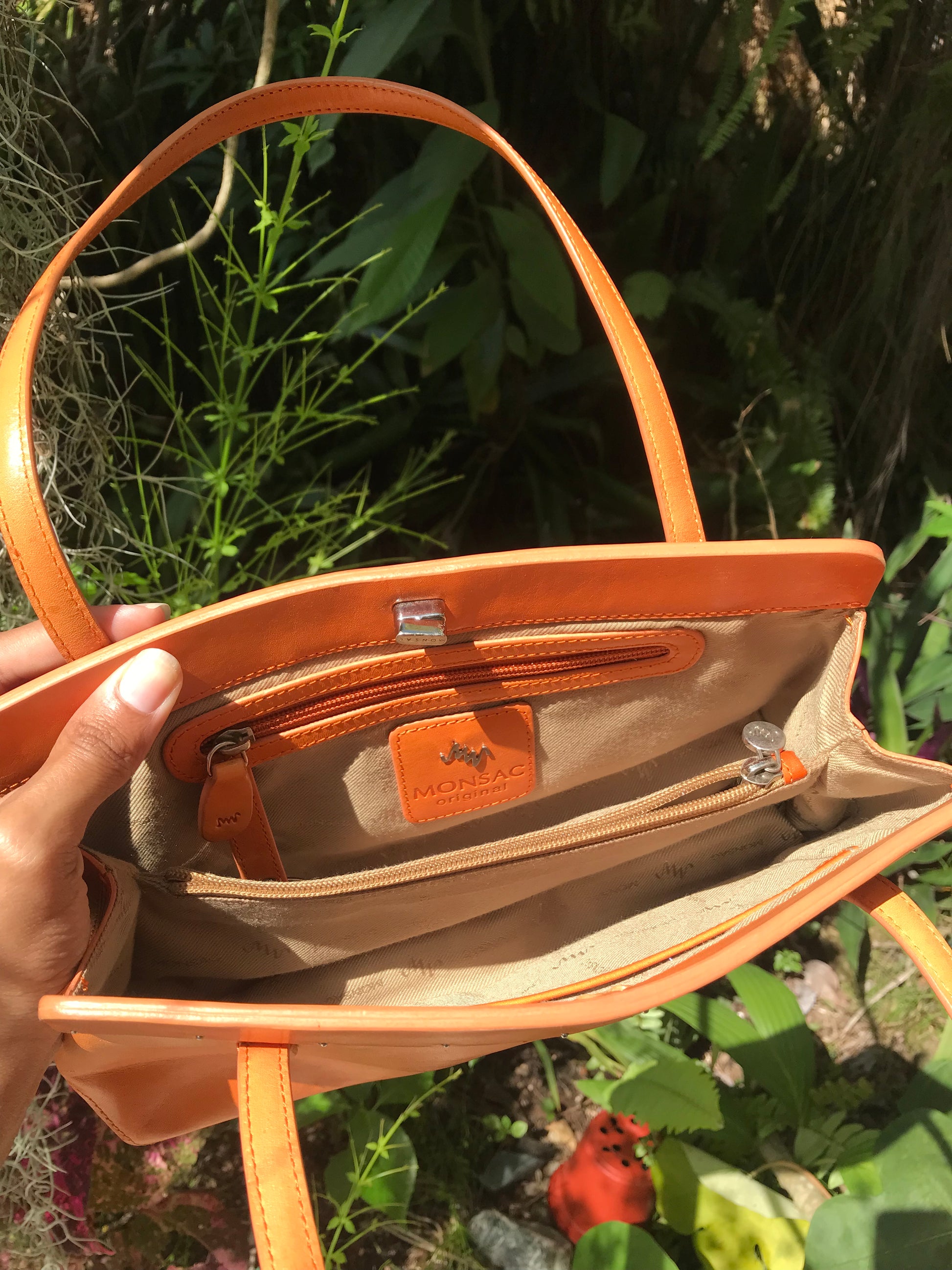 Vintage Monsac orange shoulder bag