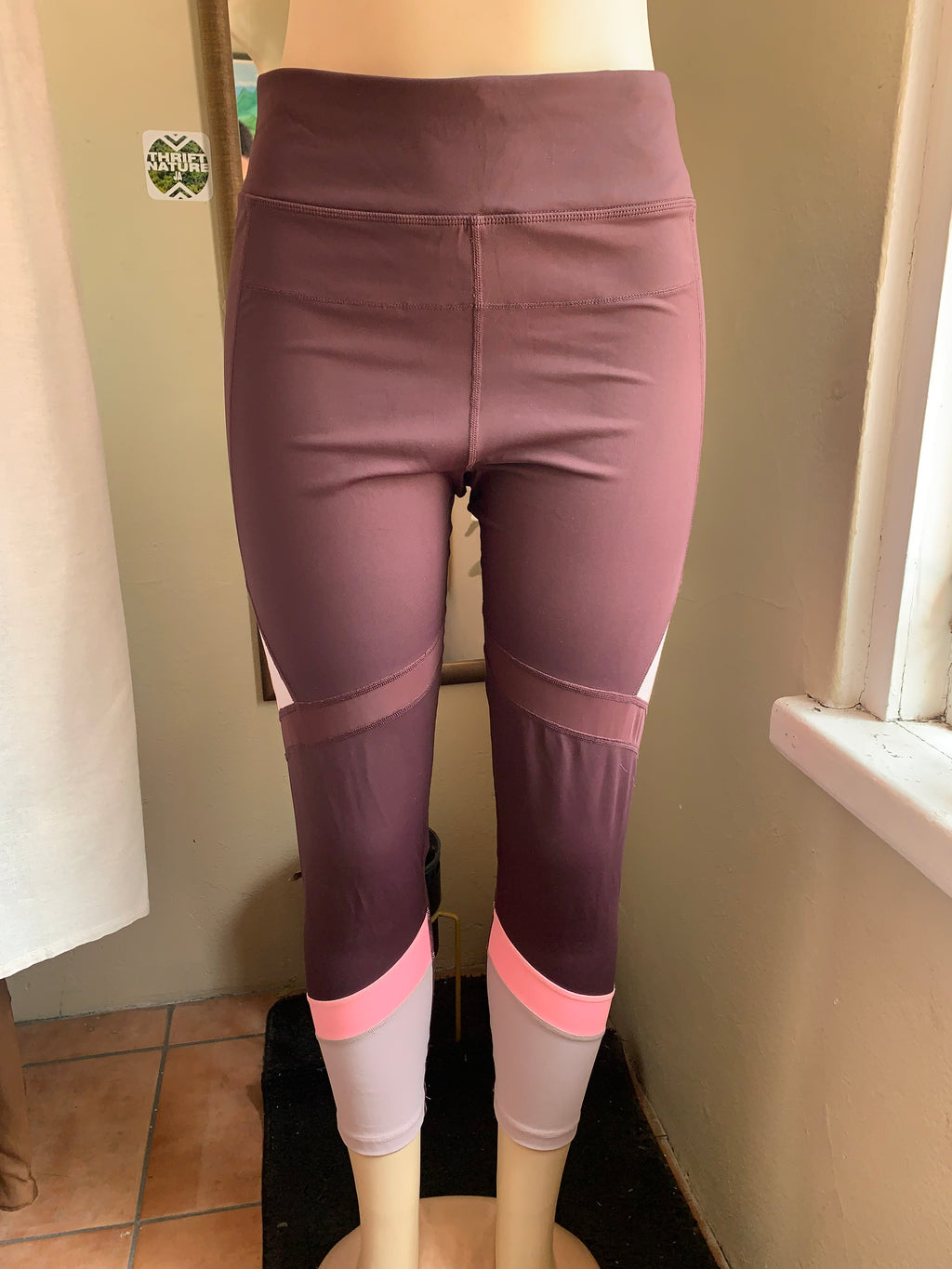 pink brown exercise legging ::: /XL