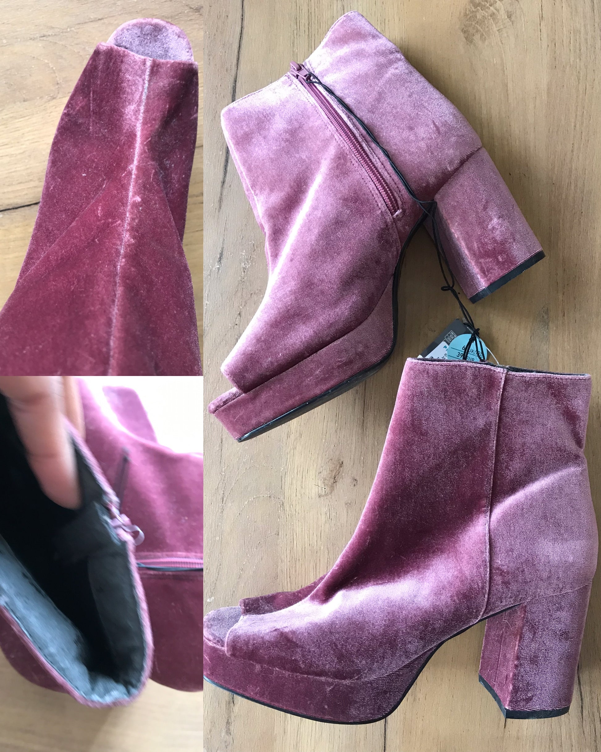 purple suede look boots /// size 8 ***