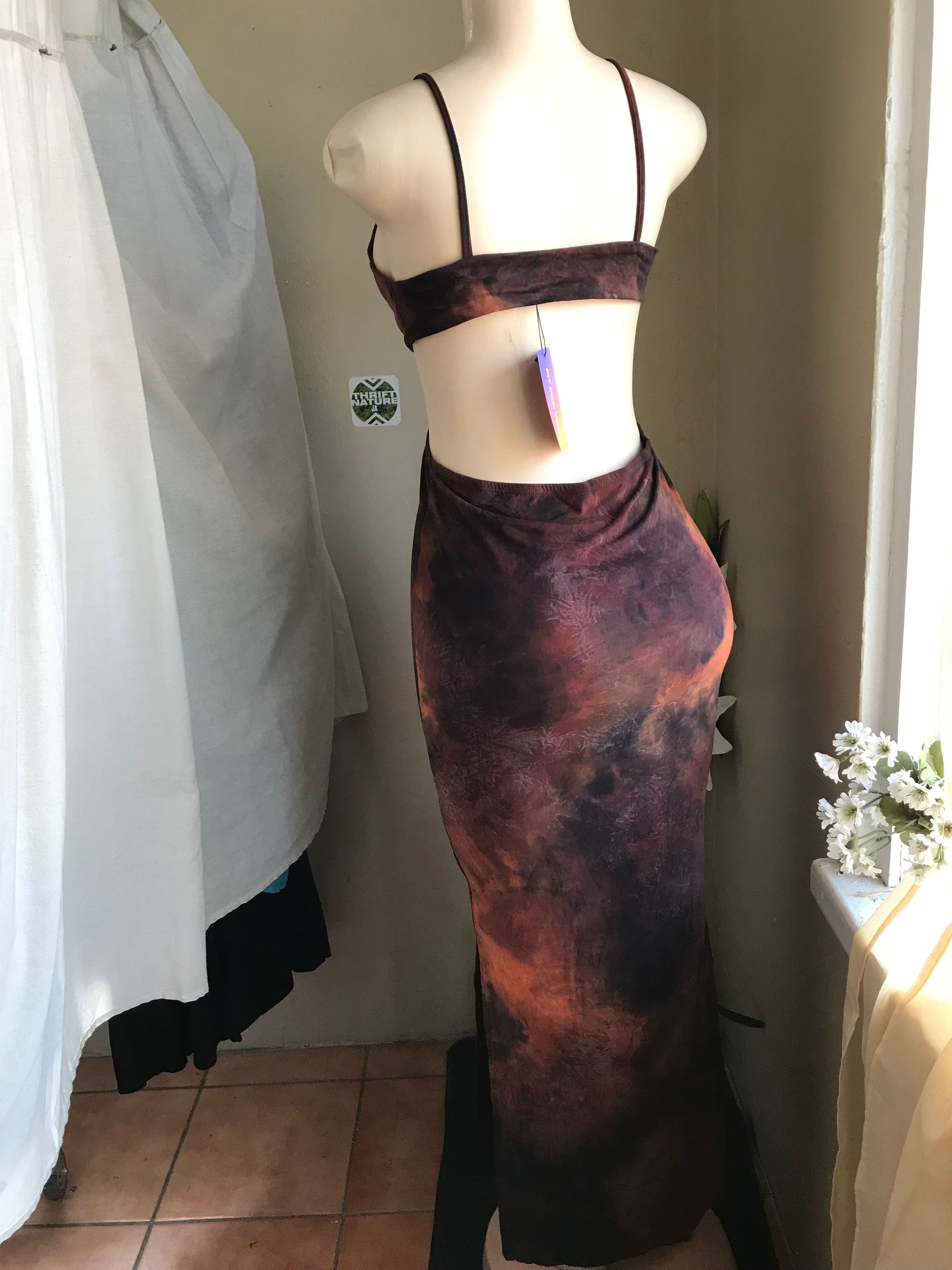 new tag brown marble cutout bodycon date night dress m/L