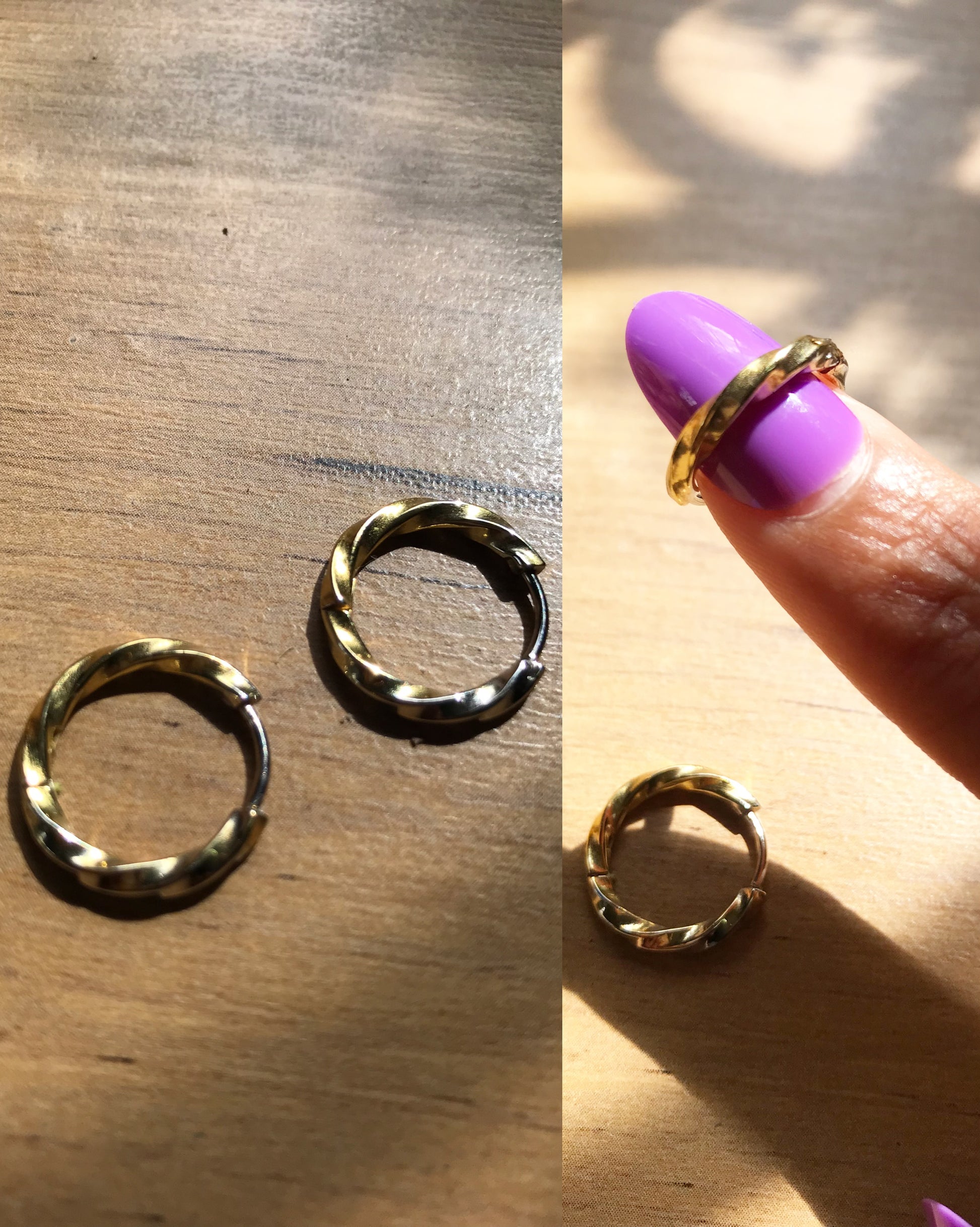 Stainless steel hoop earring gold/silver ***