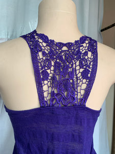 True purple tank top with lace back detail … Llll