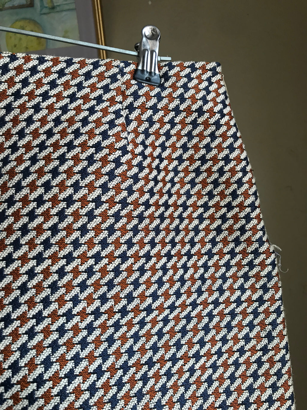 zara brown navy tweed high waist shorts . m