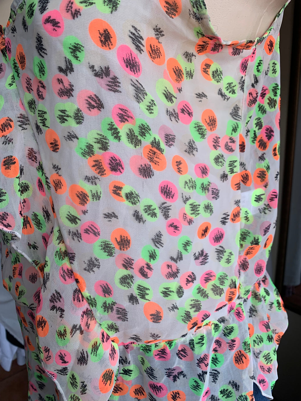 Neon multicoloured print spaghetti top … L