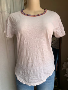 Slinky cotton tee with striped neckline detail … s/m ,,,