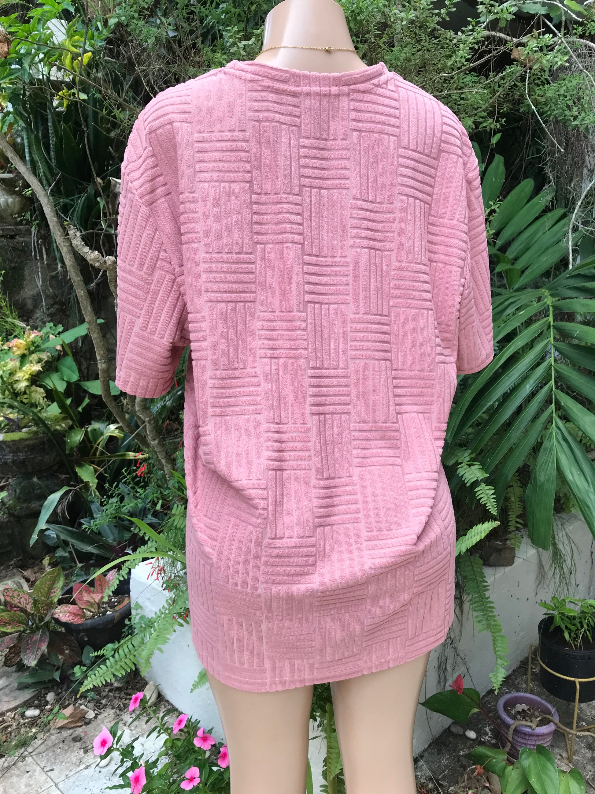 Blush Textured Tee Cross Hatch ... Plus : 2X