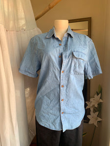 vintage denim button up shirt mens ... M ^^^