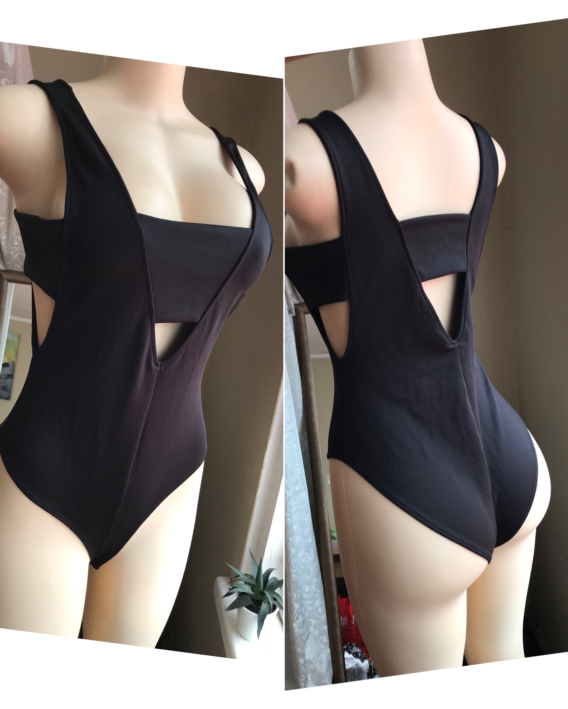 Black cutout bodysuit ... m/l