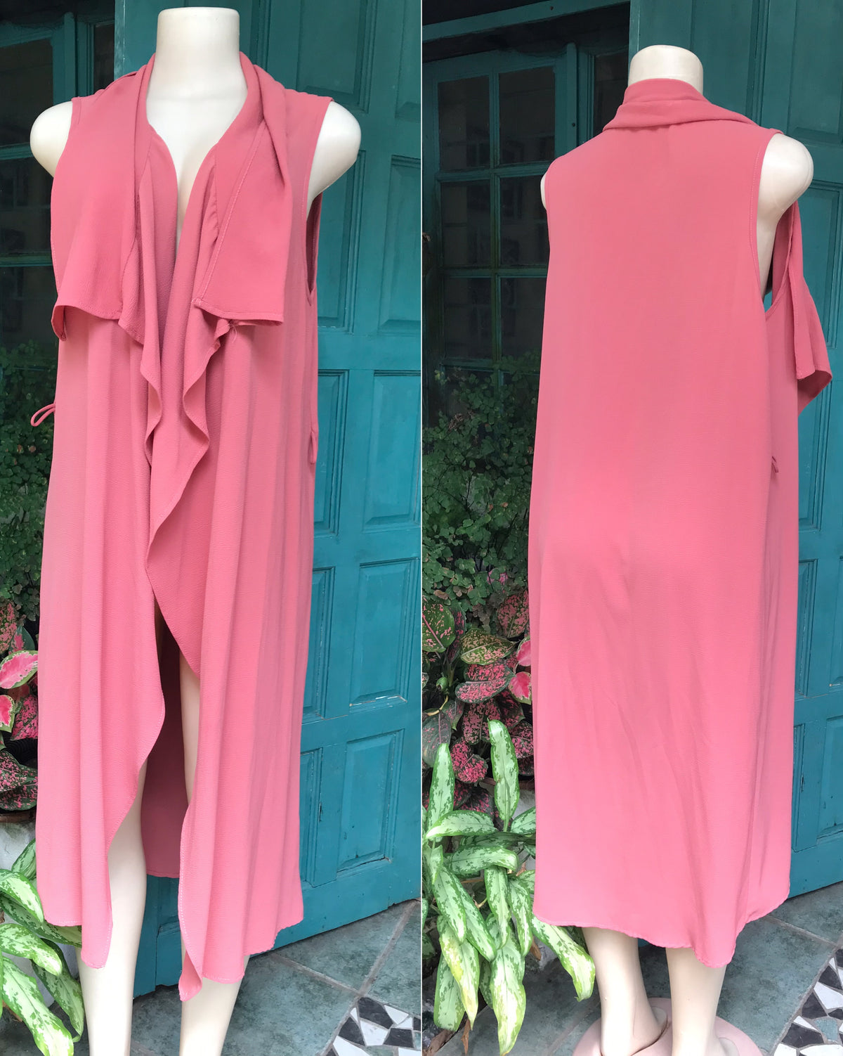 blush cowl neck coverup long XL