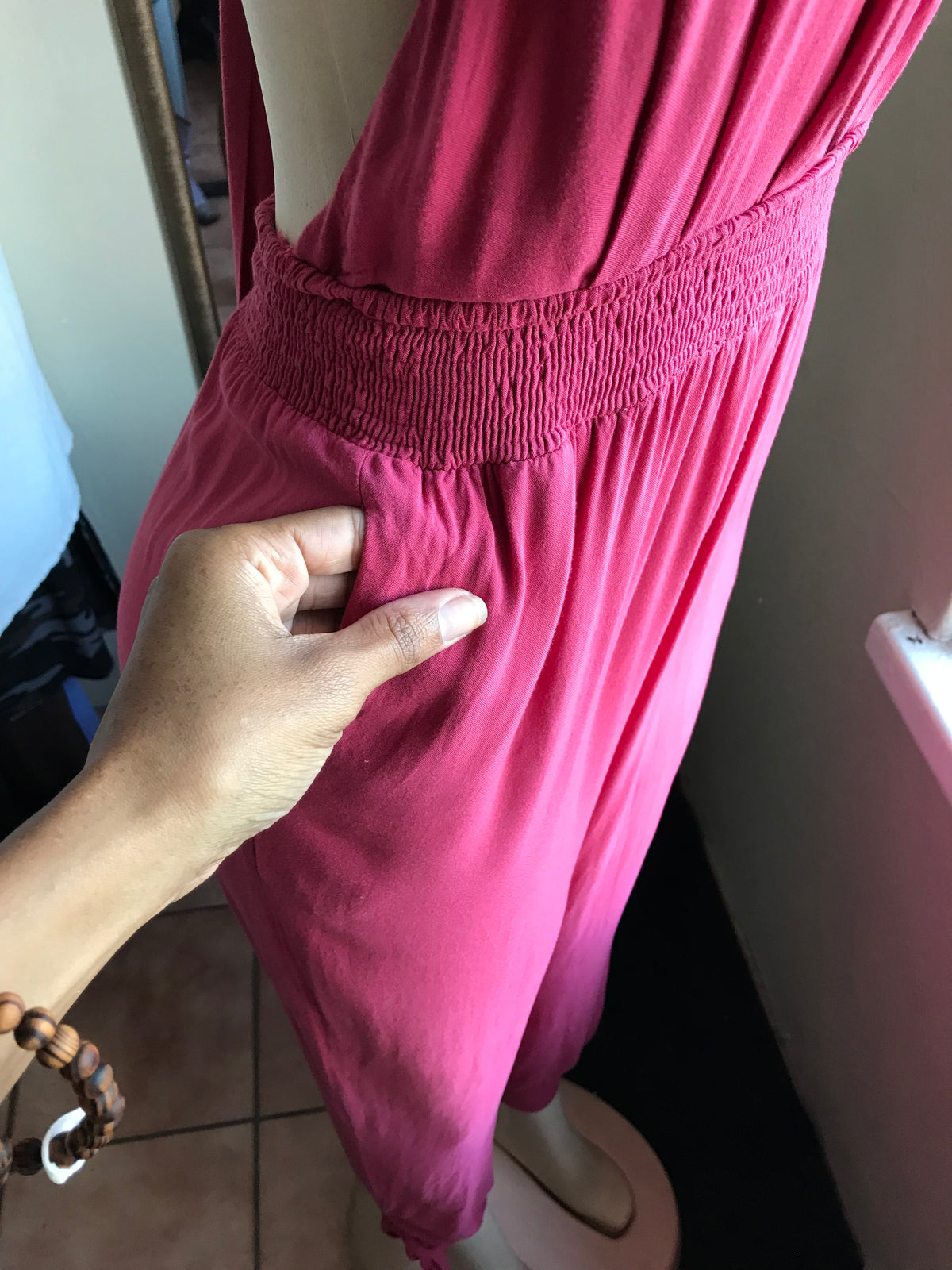 Pink jumpsuit backless ~~~ m
