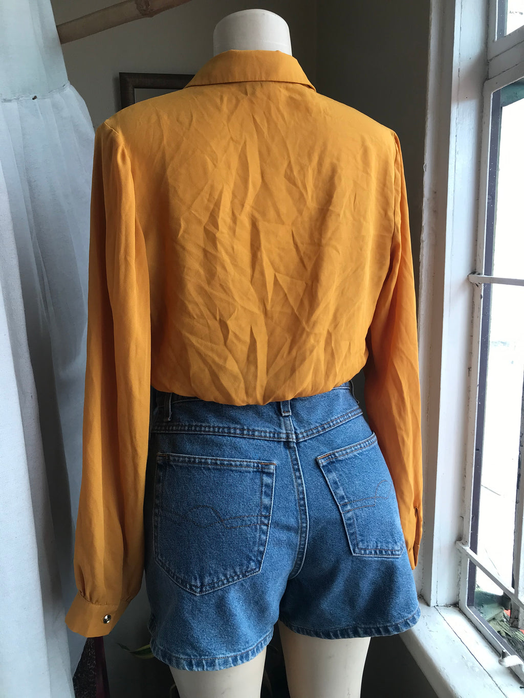 Mustard Yellow button tie top … L