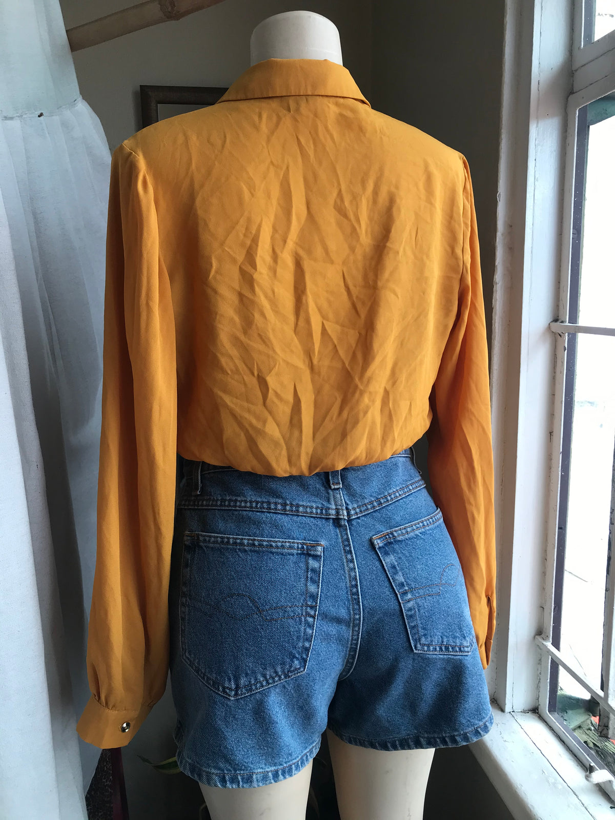 Mustard Yellow button tie top … L