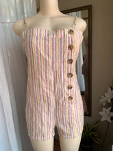 Load image into Gallery viewer, Cotton stripe romper with side buttons ~~~ s ,,,
