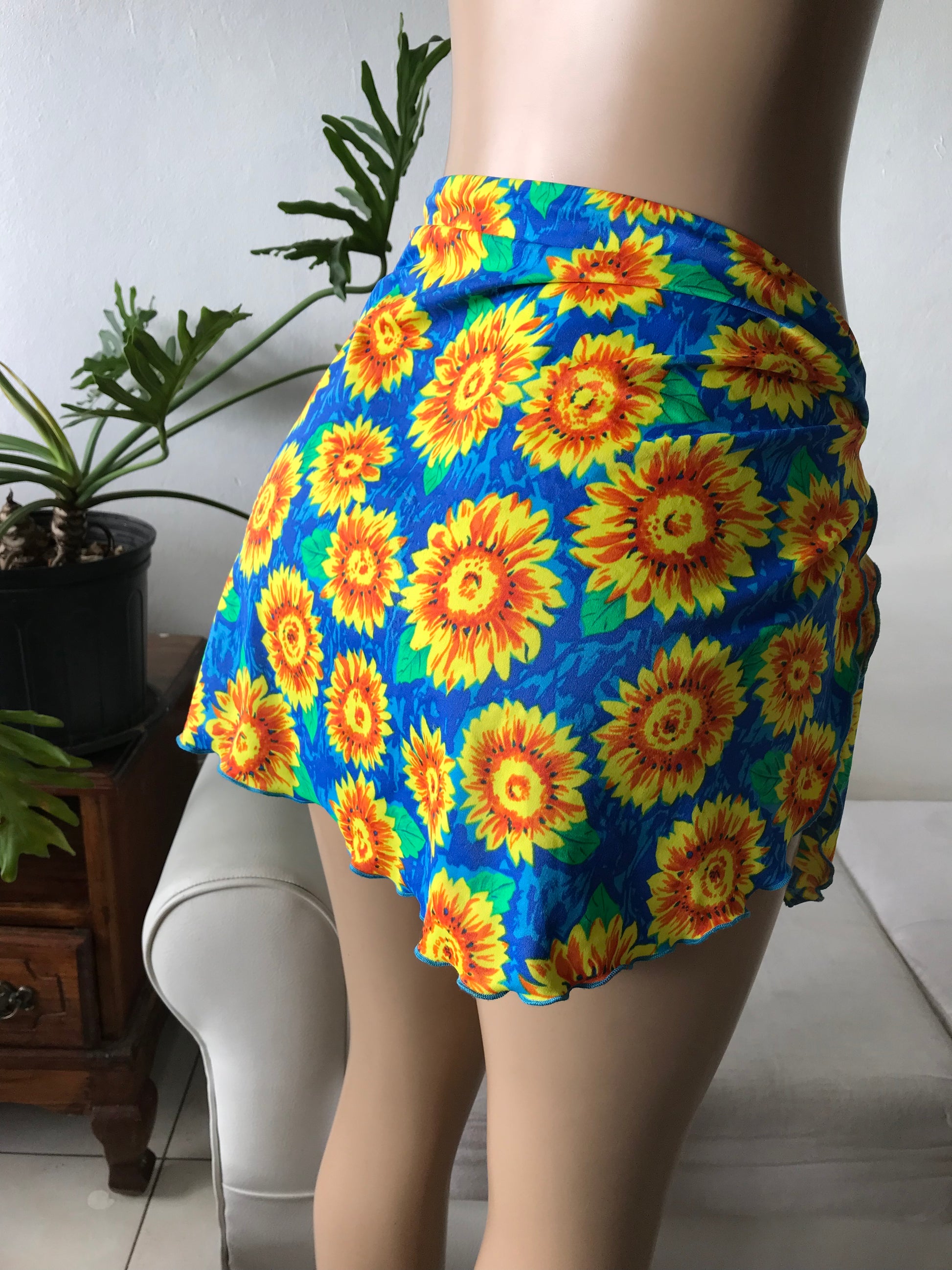 Vintage Sunflower swim wrap stretchy • One size