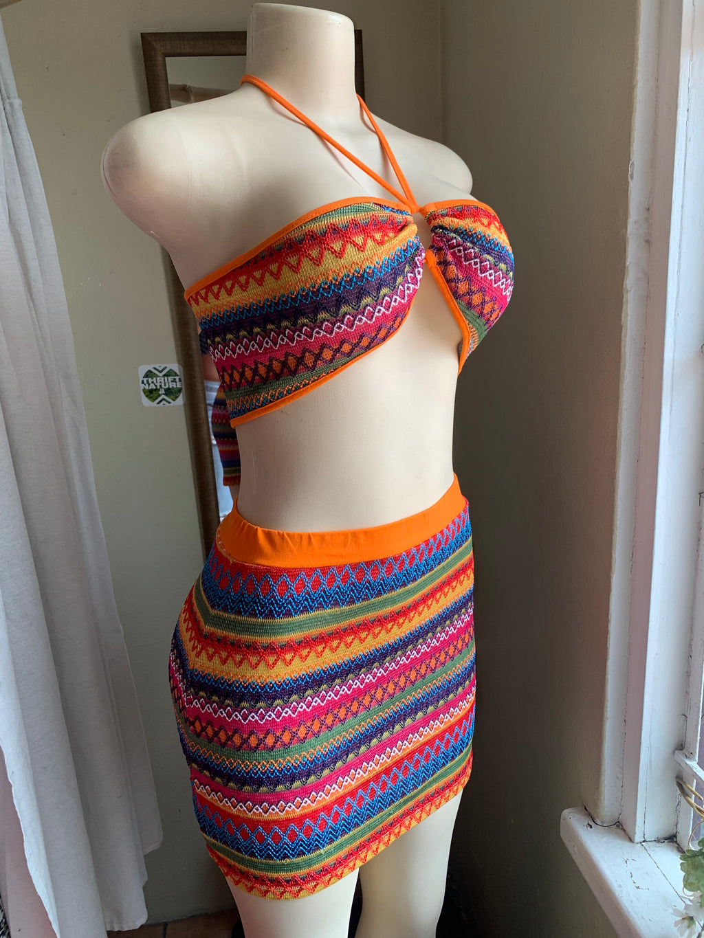 Rainbow ZigZag knit Skirt Set ... M