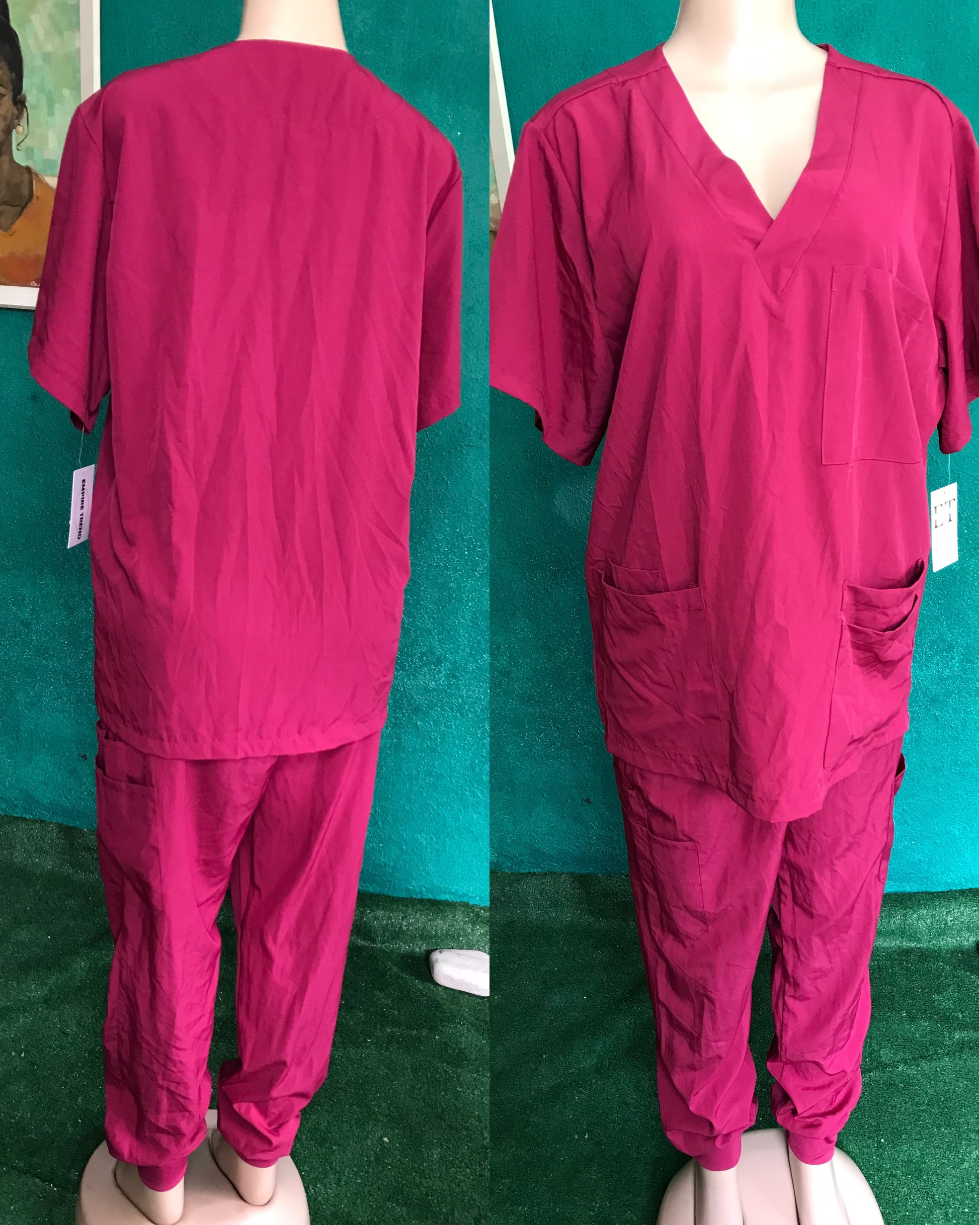 new with tag Maroon scrubs set ::: M