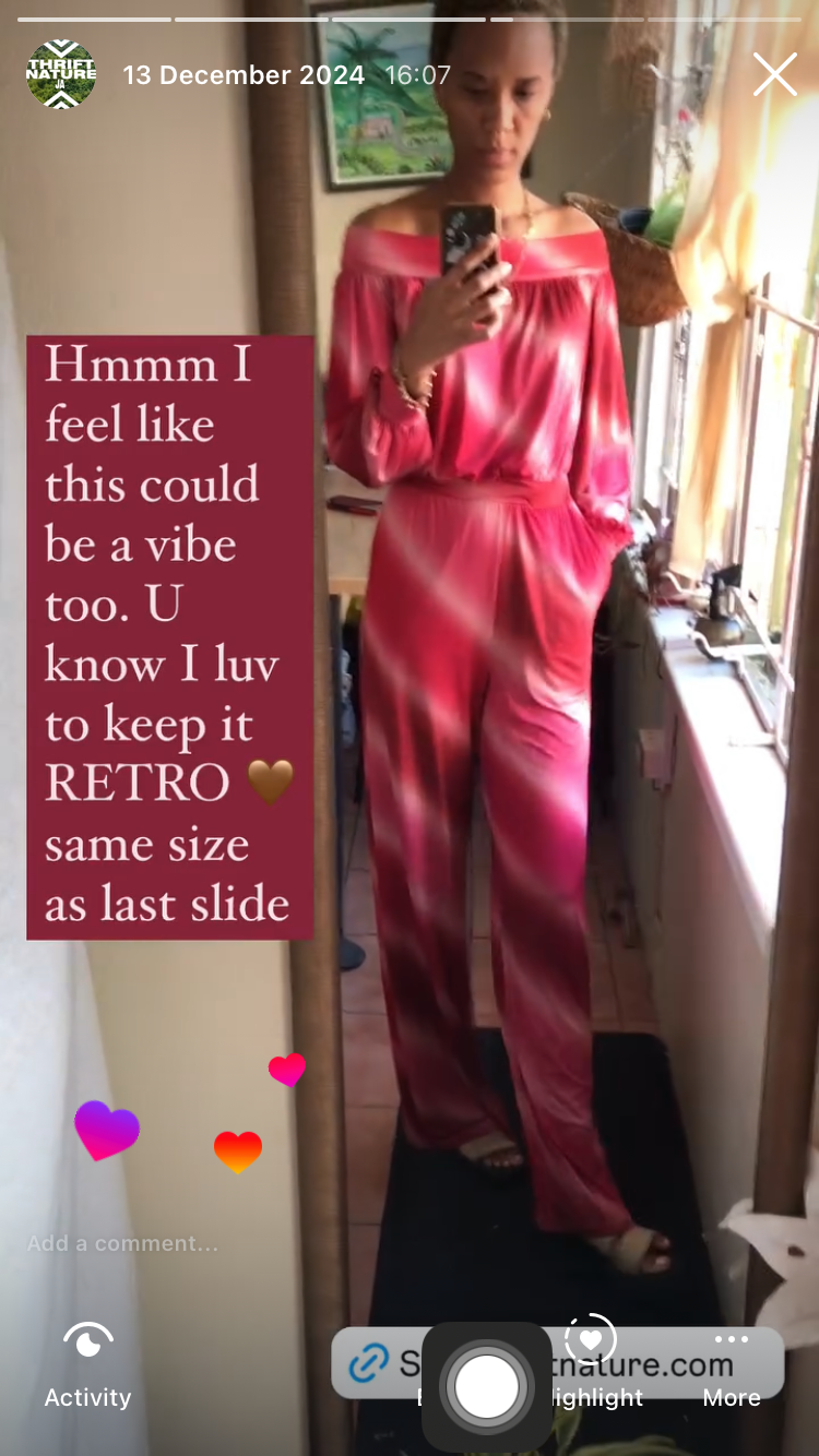 Red retro off the Shoulder pattern jumpsuit