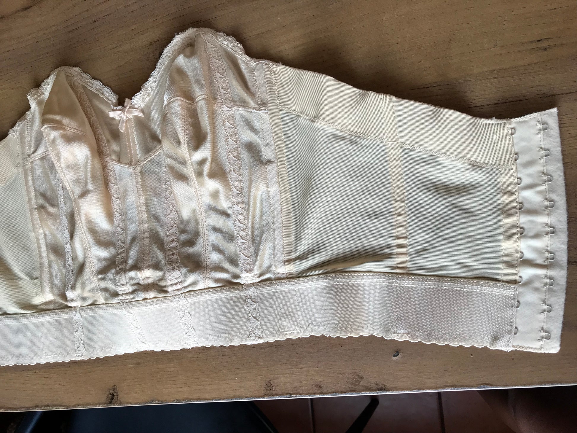 cream nude stretchy wire corset ... m