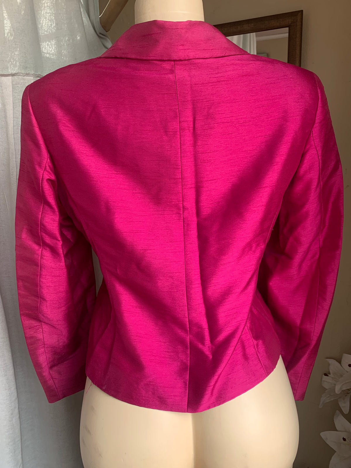Hot Pink silk vintage metallic blazer >>> m/L