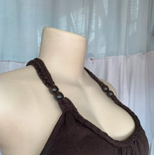 Load image into Gallery viewer, Brown braided tank top with beads … Mlll
