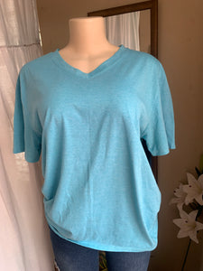 Casual sky blue V neck tee … L