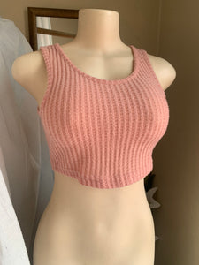 Super soft pink ribbed crop top with lots of stretch … s