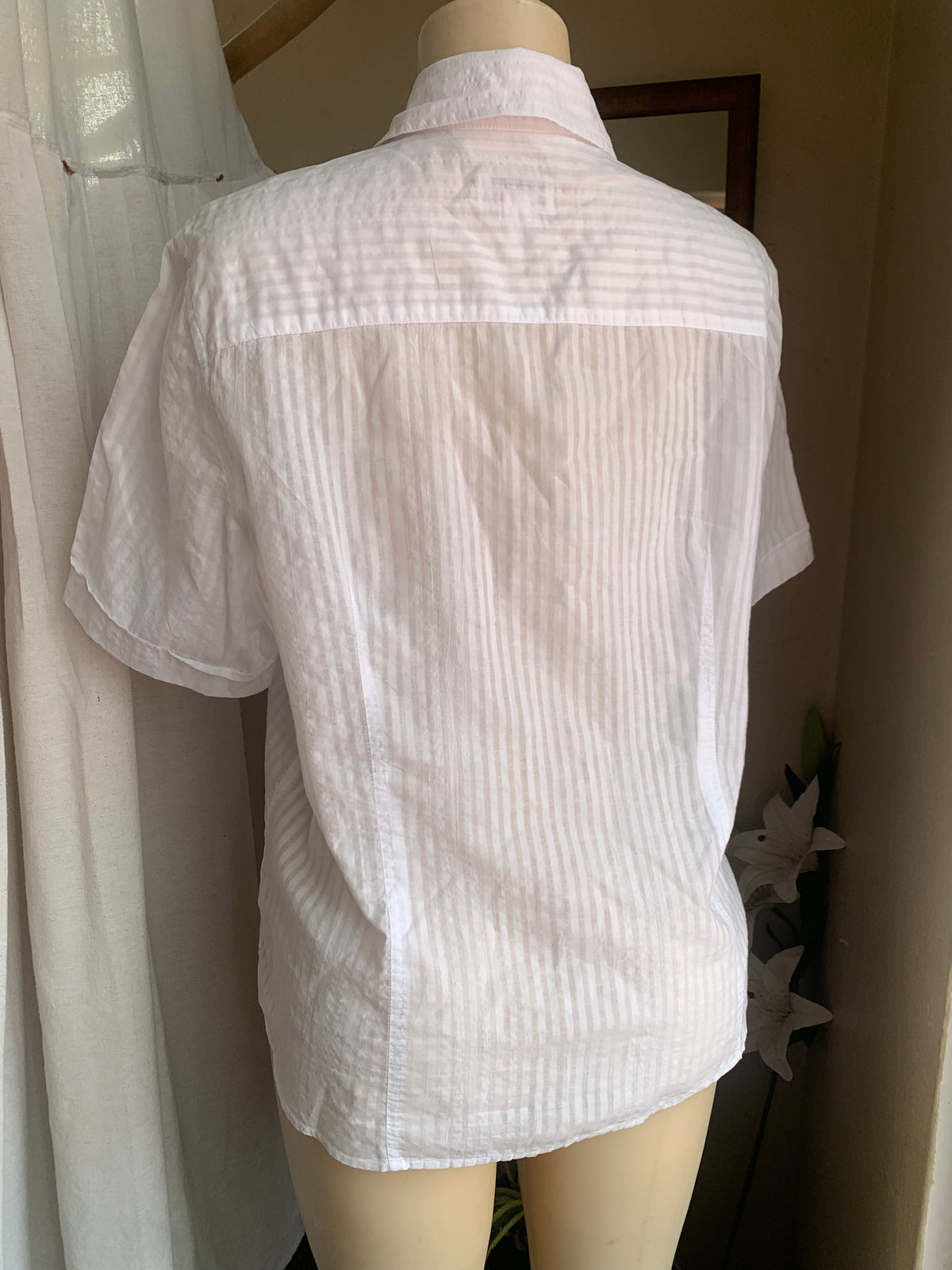 Cotton white stripe shirt … L /XL ,,,