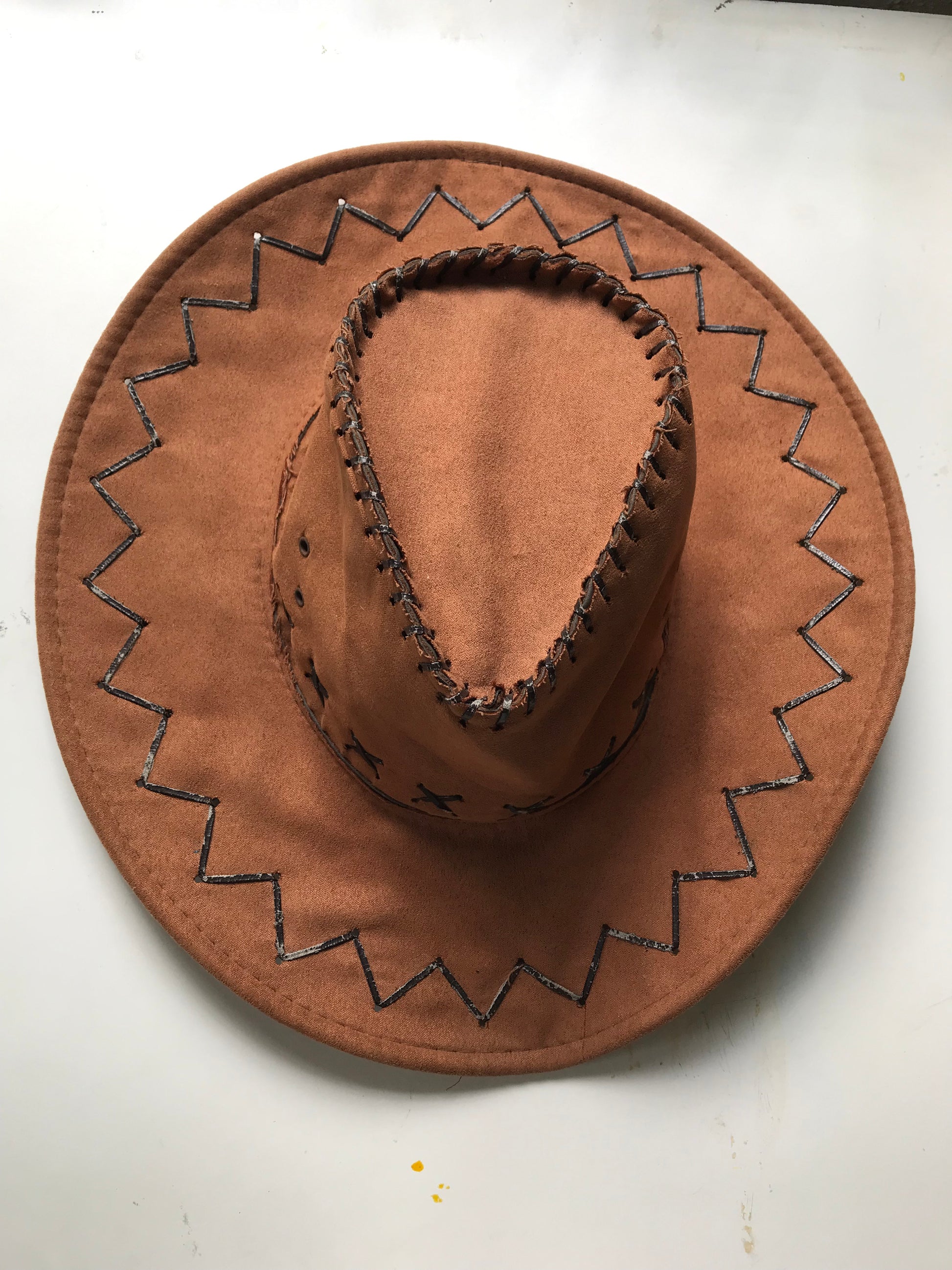vintage suede brown cowboy hat