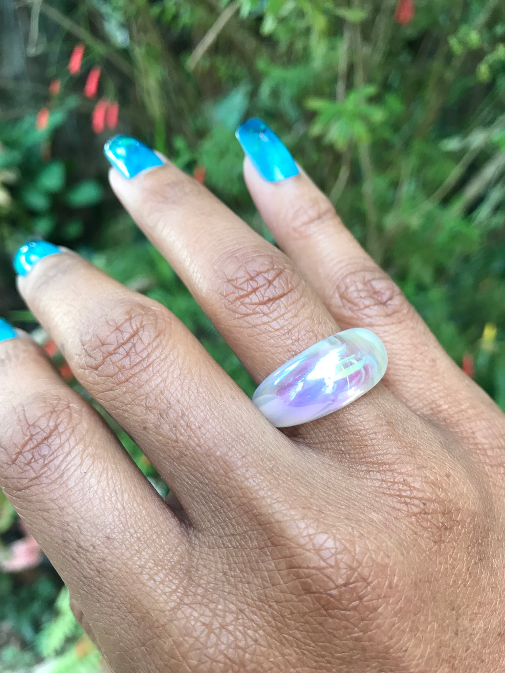 New Iridescent Bubble Colour Pop Rings *** acrylic