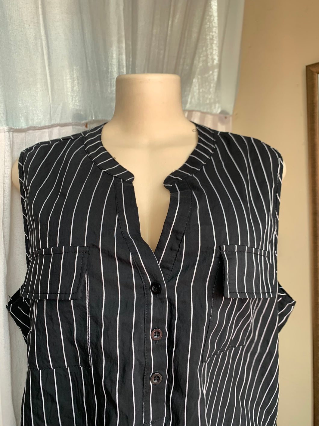 Pin stripe short sleeve blouse … /xl : 2XLlll