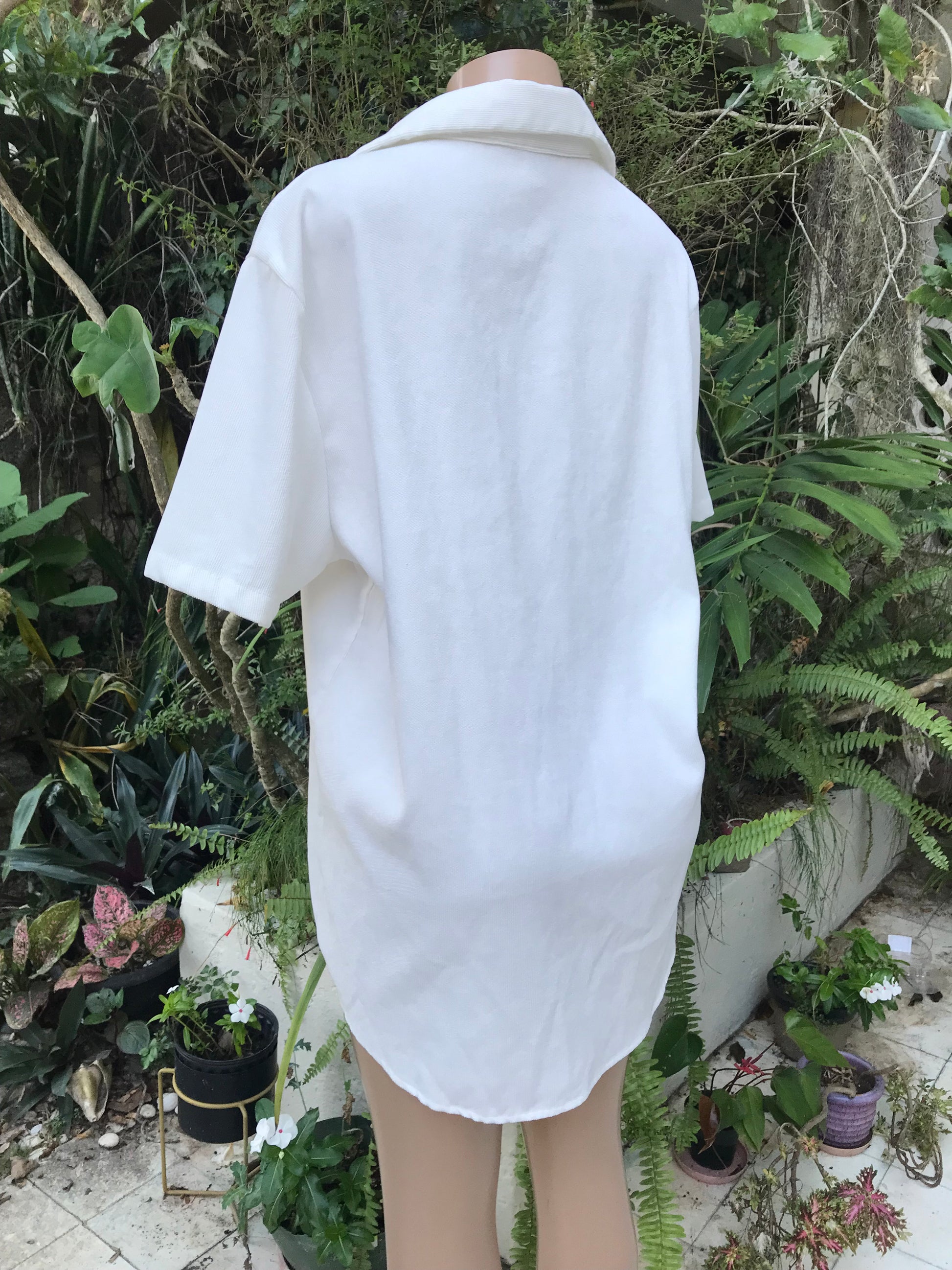 Mens white light corduroy shirt … 2X