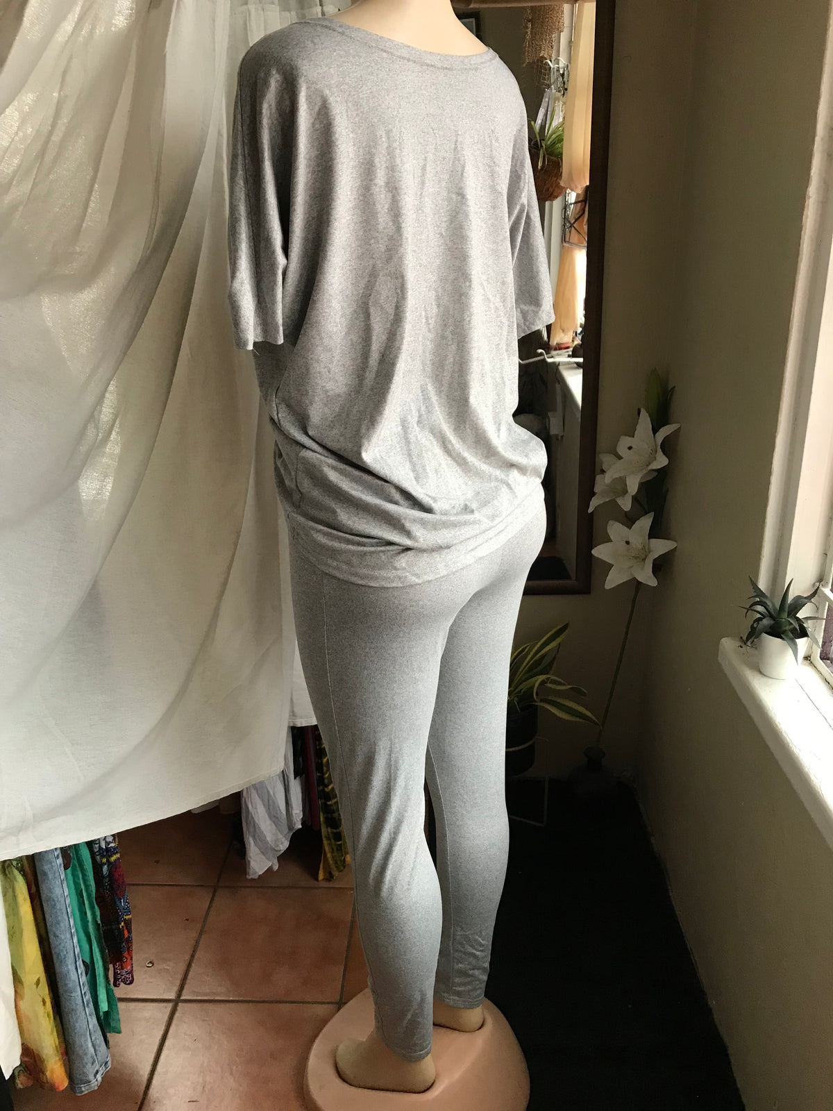 grey legging set knot front ... L/XL :::