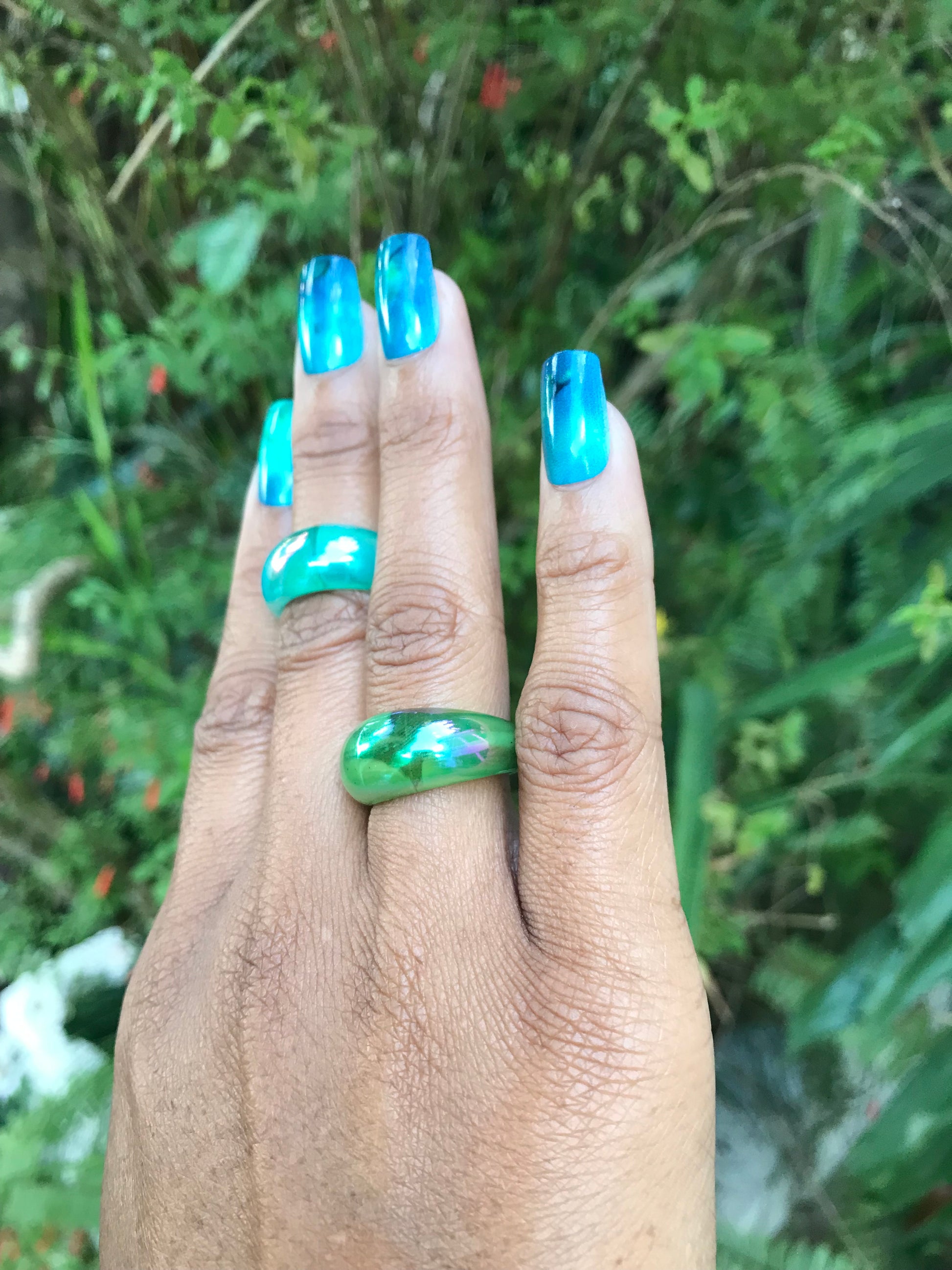 New Iridescent Bubble Colour Pop Rings *** acrylic