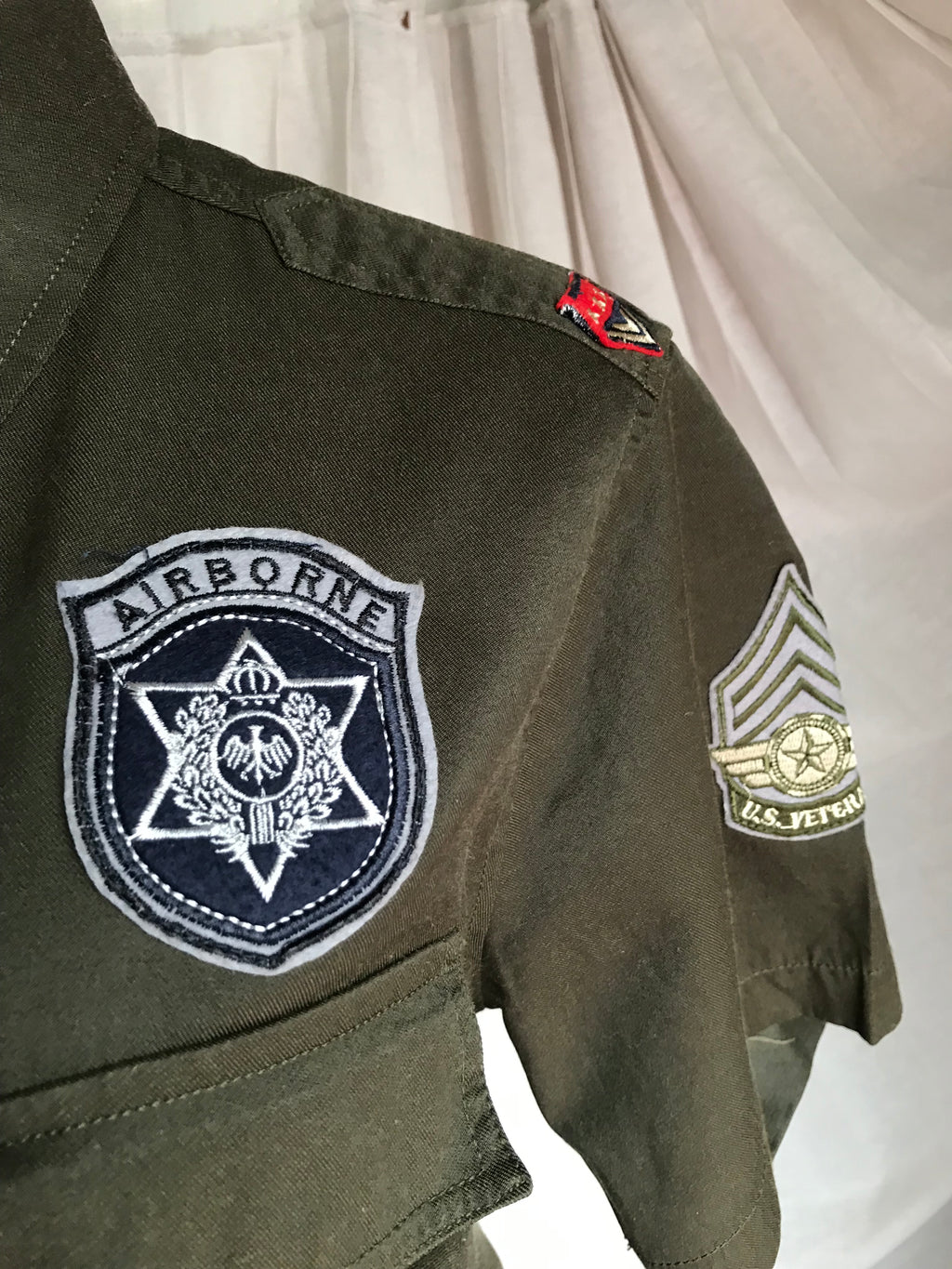 Phat Farm army green button shirt emblems mens ... M