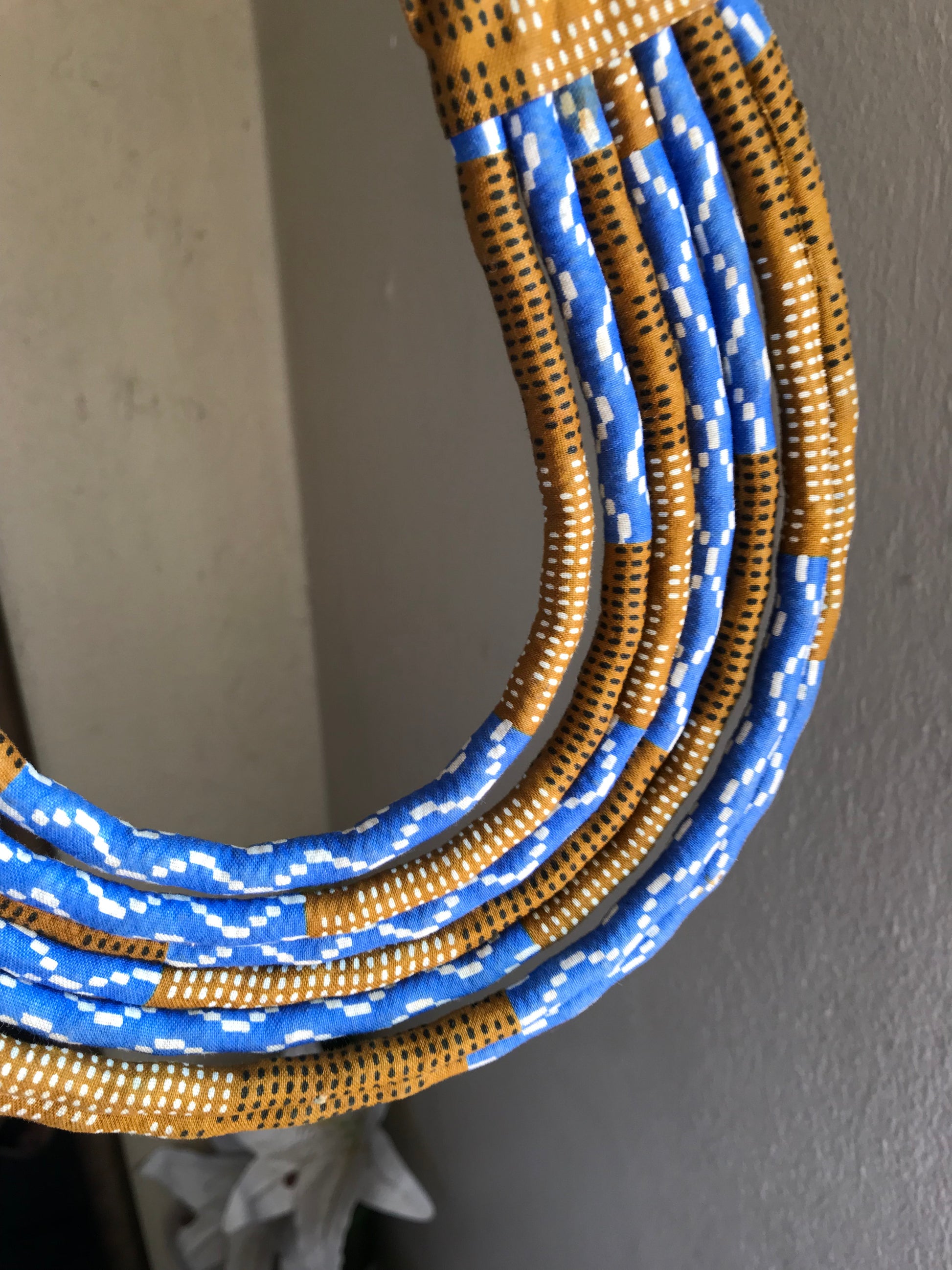 African Statement Neck Piece *** Blue Brown