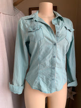 Load image into Gallery viewer, Baby blue stripe professional cotton shirt … M ,,,
